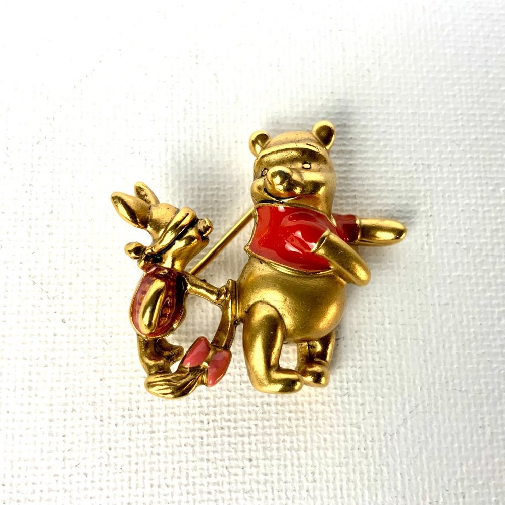 Vintage  Disney Winnie The Pooh  And Piglet Brooch Pin - Picture 15 of 15